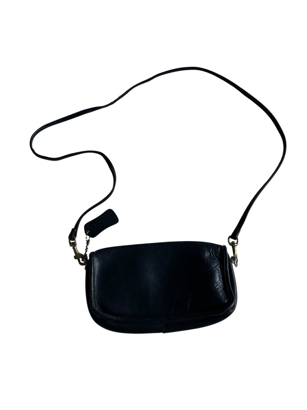 Dorcelle Black Leather Crossbody Bag with Gold Hardware